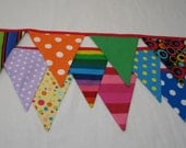 Reusable Flag Banner / Bunting - 9 Ft. with 9 Large Flags - Great for Birthdays and Celebrations or as a Photo Prop