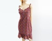 Vintage Ralph Lauren Dress 90s Summer Dress Calico Prairie Sun Dress / s