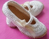 PDF CROCHET PATTERN Adult and Teen Mary Jane Star Stitch Slippers Digital