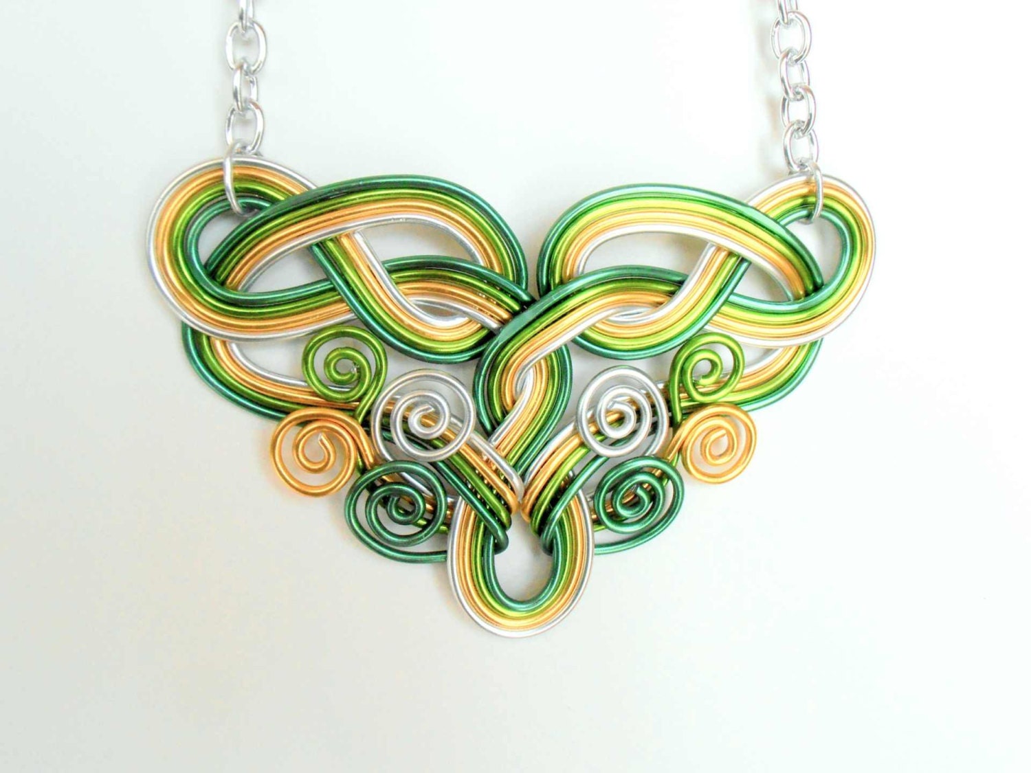 Celtic Dreams Statement Wire Work Necklace - Customize Your Colors