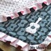 Baby Blanket - Minky Blanket - Groovy Guitar - Light Pink Satin Ruffle - Blush Minky Dot - Guitar Applique - Lovey Size - READY TO SHIP
