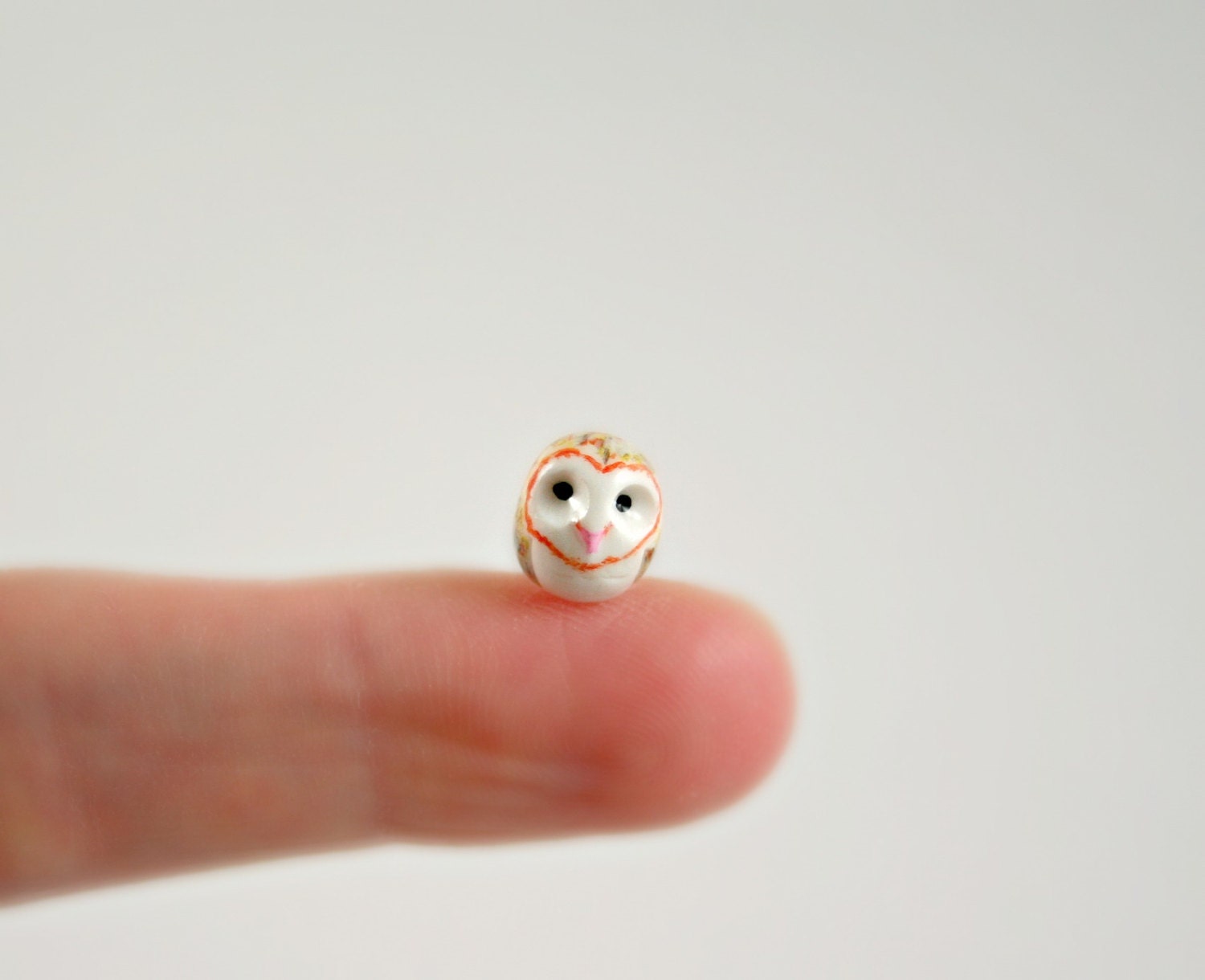 Micro Barn Owl - Hand Sculpted Miniature Polymer Clay Animal