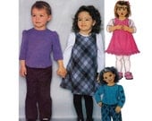 Toddler Sewing Pattern - Toddler Jumper, Tops and Pants Pattern - Toddler Outfit Sewing Pattern - Size 1, 2, 3, 4 - Uncut, FF