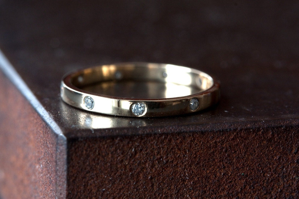 White Diamond Eternity Band - 14kt gold, wedding band