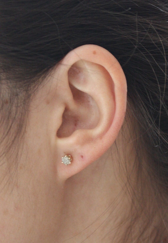 Rough Diamond Stud Earrings in 14kt Gold- as seen in LUCKY magazine, People Style Watch and Martha Stewart Weddings