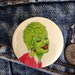 Lizard in love 1.5" GLOW In The DARK artist pin back