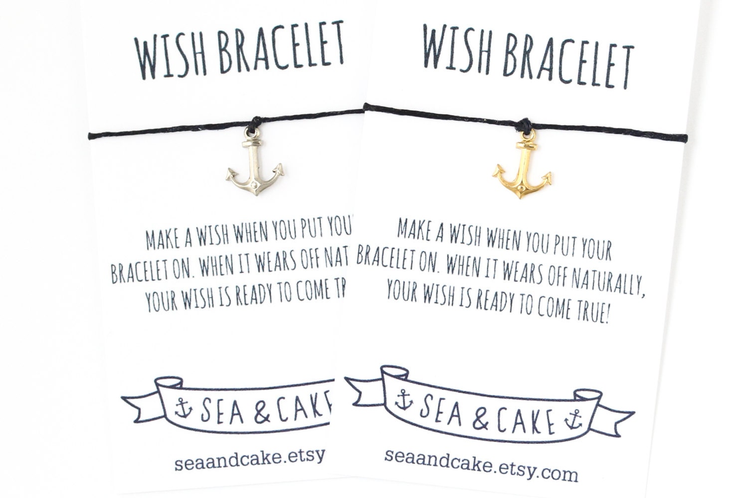 Anchor wish bracelet - gold anchor bracelet - anchor jewelry - nautical jewelry - nautical wedding favor - bridesmaid gift