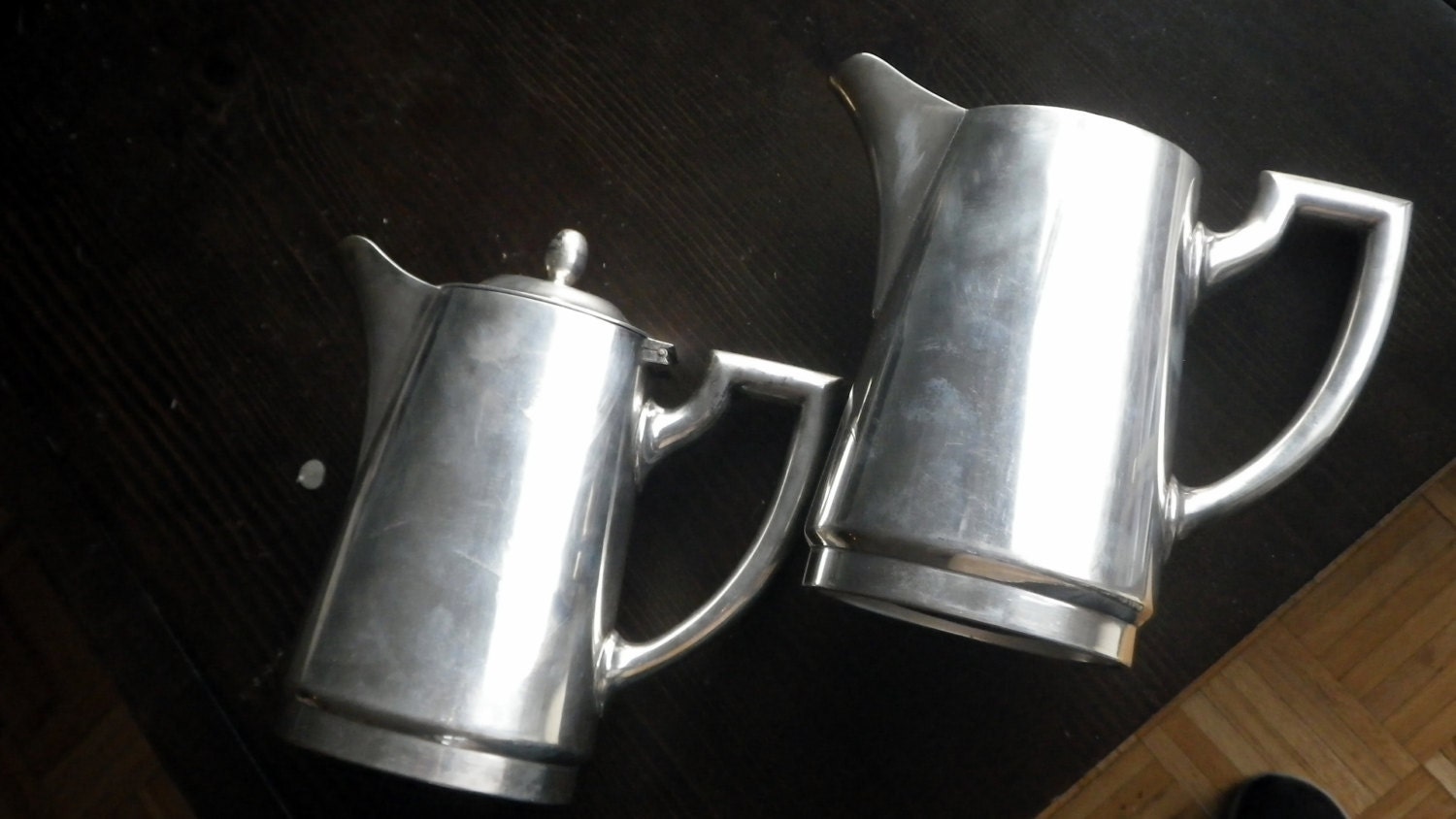 Pair of Striking Silver Coffee/Tea Servers - Germany