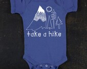 Take a Hike Graphic Baby Bodysuit By TrulySanctuary, Great Baby Shower Gift, First Birthday Gift Or Party Favor