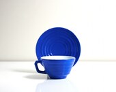 Vintage Electric Blue Teacup and Saucer - WiseApple