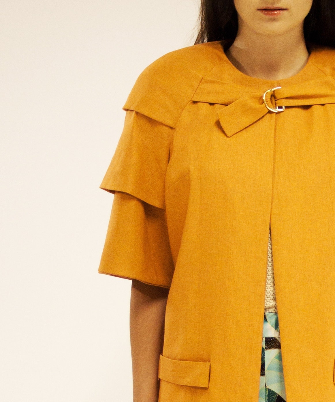 Clark Orange Short Sleeved Summer Coat