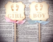 Baby Shower cupcake toppers, Its a Girl, Its a boy
