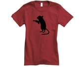 Gerbil T Shirt - Funny t shirt - Gerbil with a Gun - Women's Ringspun Cotton Tee