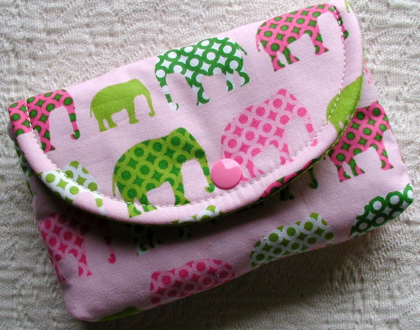 Snap Pouch ..Smartphone Pouch ...Urban Circus Elephants in Spring