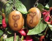 Beautiful Earthy Picture Wood Heart  Wooden Earrings-.... 29 and 30