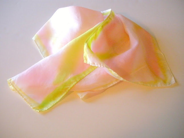 Pink & Green Silk Scarf