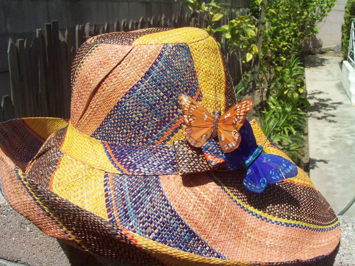 Medium Brim Pumpkin, Curry & Chocolate Brown Linen Straw Sun Hat