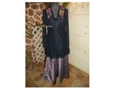 Victorian Edwardian Downton dress gown dusty purple navy blue skirt jacket