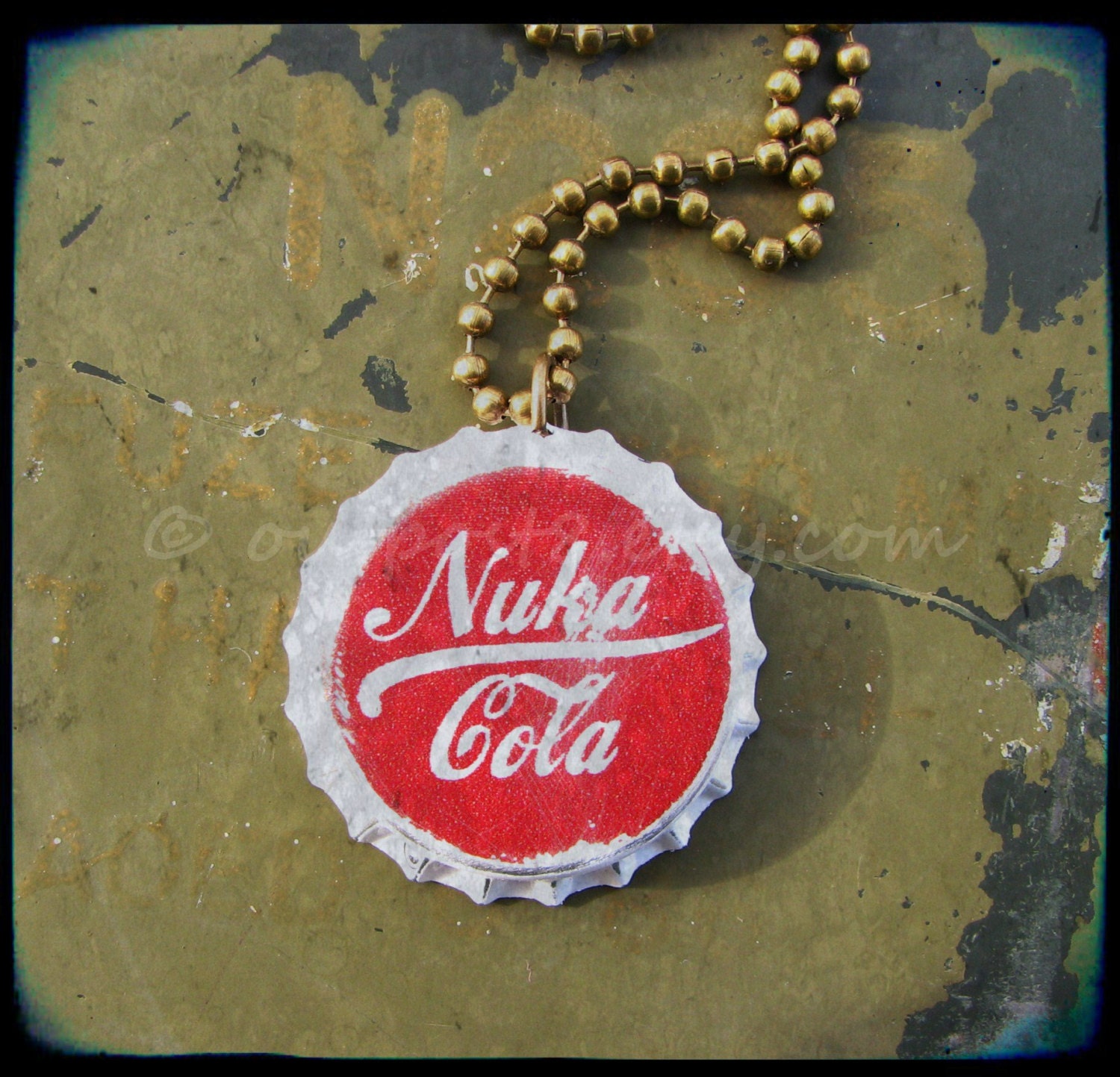 Weekend Sale. Fallout inspired Nuka Cola Classic bottle cap necklace. The original. Featured in Playstation Magazine. Free US shipping.