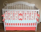 Custom Crib Bedding Set - Verona 1 -  Bumpers,  Sheet, Skirt  by Cottage Belles