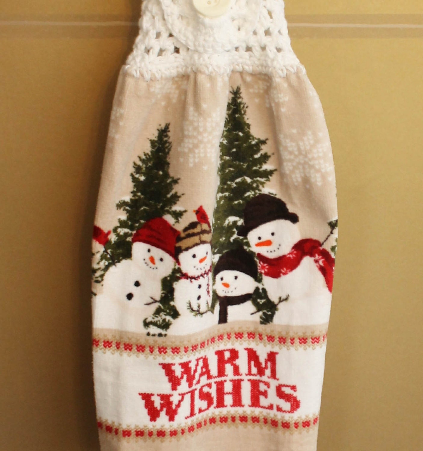 Warm Wishes Crocheted Top Towel-H054