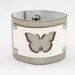 Leather Cuff - Butterfly Cutout - Laser Cut  (White & Shimmery Pearl)