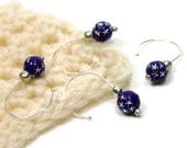 Removable Stitch Markers Set, Dark Purple, Silver, DIY Crochet, Snag Free, Beaded Stitch Markers, Gift for Crochet, TJBdesigns