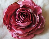 Dusky pink recycled vintage satin and silk rose/hair flower/fascinator