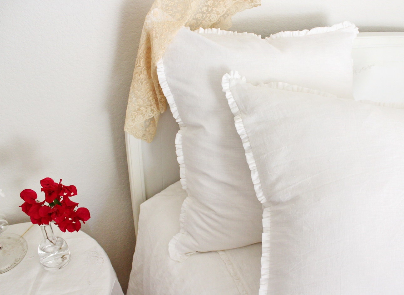 Lulu...EURO SHAM .. with mini ruffle..set of 2