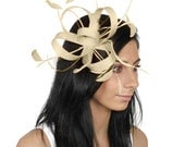 Nude Four Plus One Loops Fascinator Hat for Weddings, Races, and Special Events With Headband