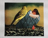 looking for happiness in all the wrong places - original handmade collage by laura redburn