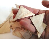 Wood Pieces for Crafters  - 100 Triangle Tiles - Solid Ash Hardwood