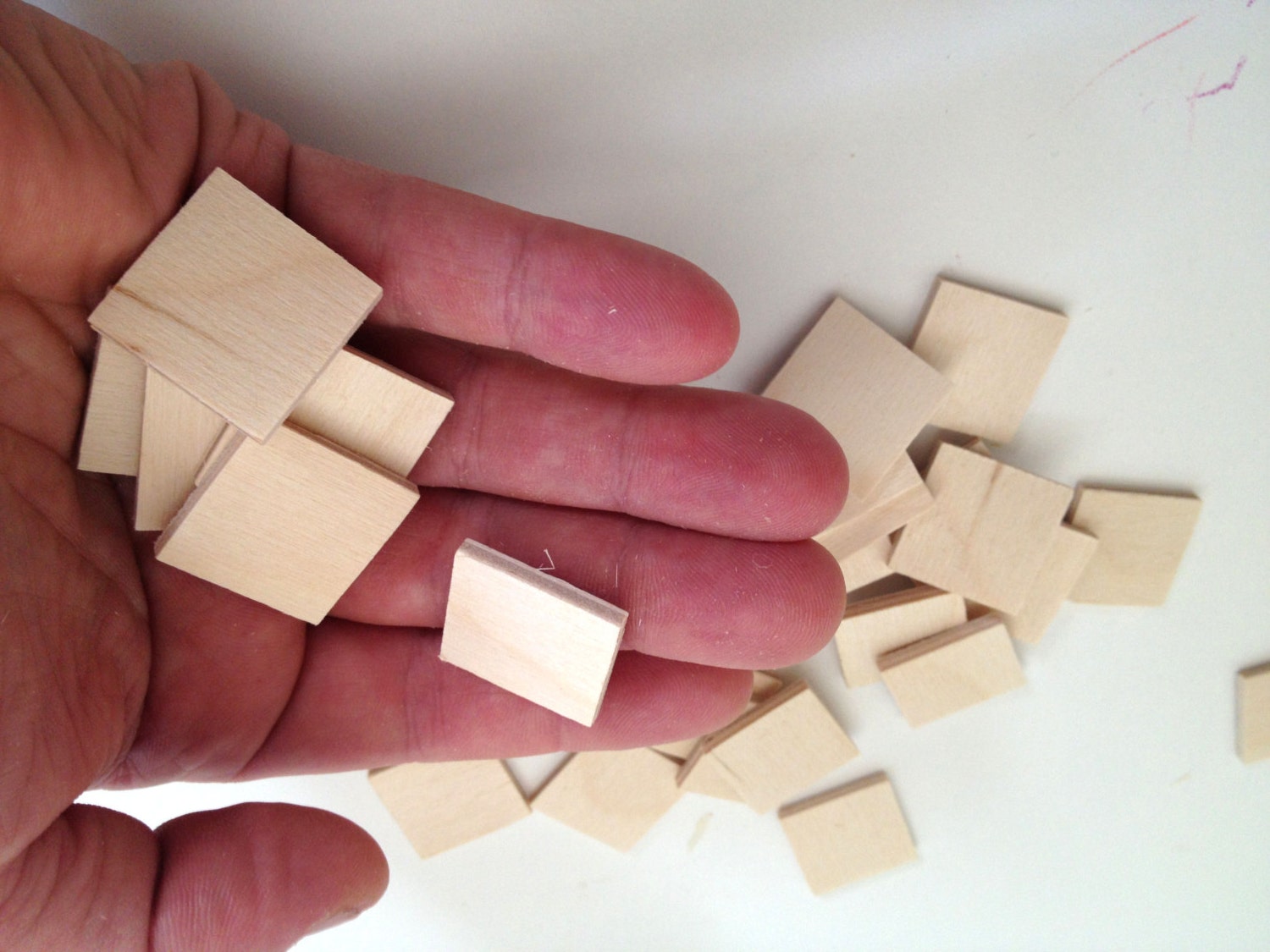 25 Square 1" Wood Tile Wood Pieces for Crafters and Wood Workers -  thin birch plywood square pieces - Crafter Supplies