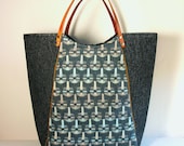 large grey upcycled sweater shopper Tote Bag