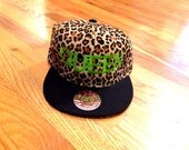 QUEEN Cheetah Print Snapback Cap, 