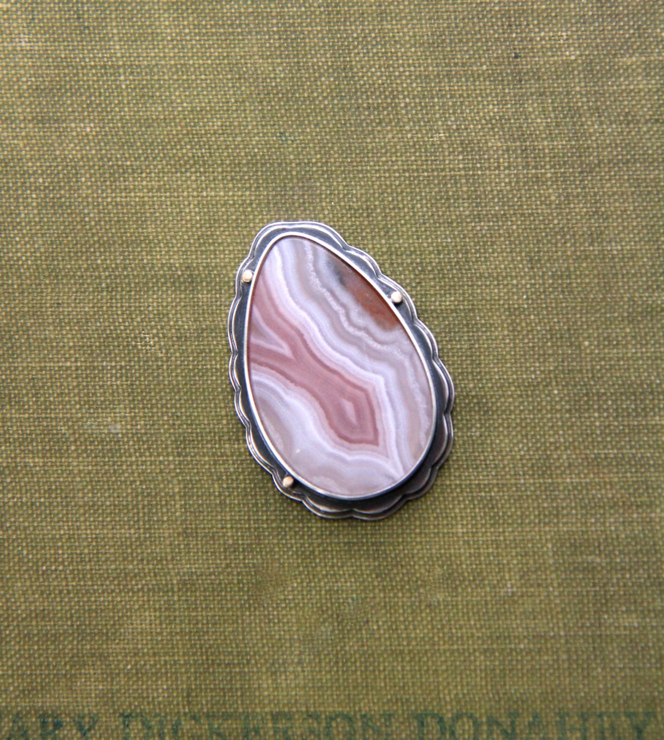 Agua Nueva Agate Ring, Necklace or Brooch in Reclaimed Silver and Gold (Finished to Order)