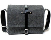 Camera messenger bag - small - gray herringbone