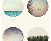 40% OFF SUMMER SALE Circle Print Series No.1 - Salt Water Cure, Ocean, Birds, Gifts, Decor, Forest, Clouds, Sky, Tina Crespo
