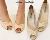 1980s Bandolino Peeptoes 8 / 80s Classic Heels / The Dove Heel