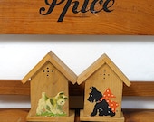 Vintage Salt and Pepper Shakers Wooden Scottie Dog Cork Souvenir Retro Kitchen PeachyChicBoutique on Etsy