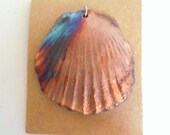 Multicolor Shell Raku Fired Clay Focal Pendant Finding
