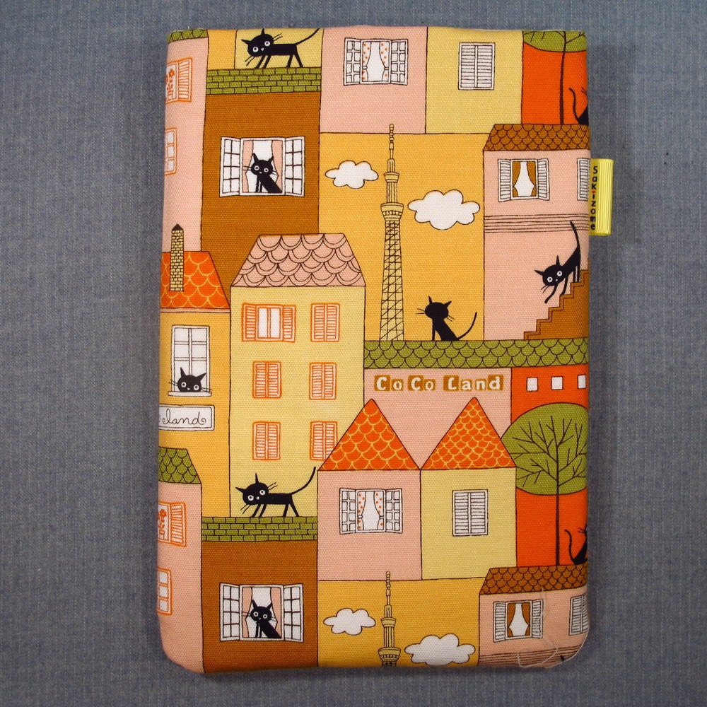 NEW iPad Mini Kindle Nook Kobo Padded Sleeve Case - CoCoLand City Cats
