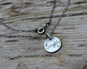 simplify talisman necklace . inspirational jewellery . recycled sterling silver long necklace by peacesofindigo