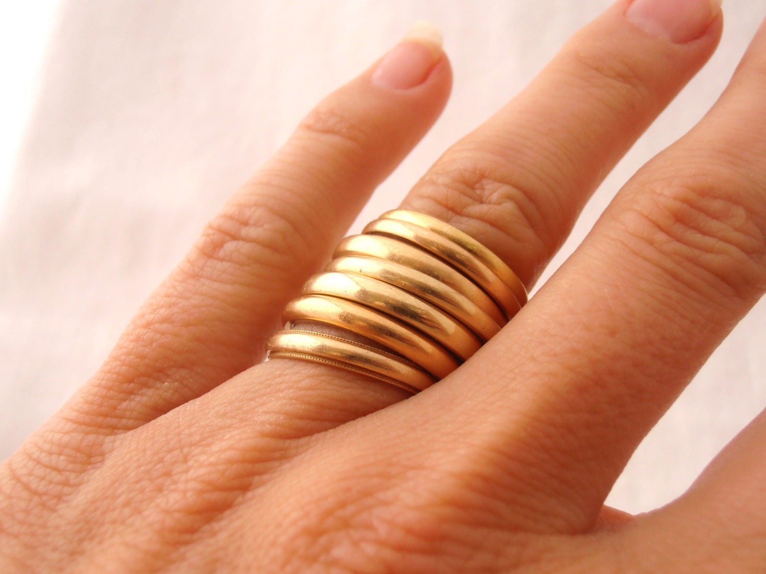 Womens 14k Yellow Gold 3mm Stacking Ring Squared Edges