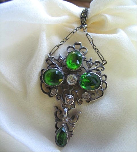 Antique Silver and Paste Pendant, Georgian Era France