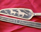 NEW Cowboy Wedding Cake Server and Knife Set, Personalized Horse Themed Wedding Set