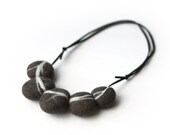 Felted Pebbles on Suede Necklace