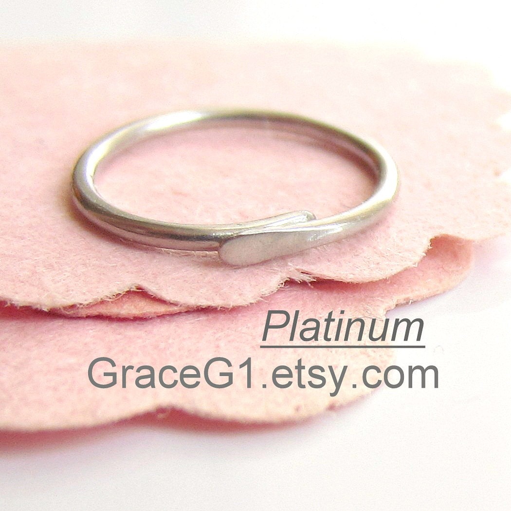 Platinum cartilage earrings helix earrings, rook earrings tragus earrings, ONE Platinum hoop 20g 8mm