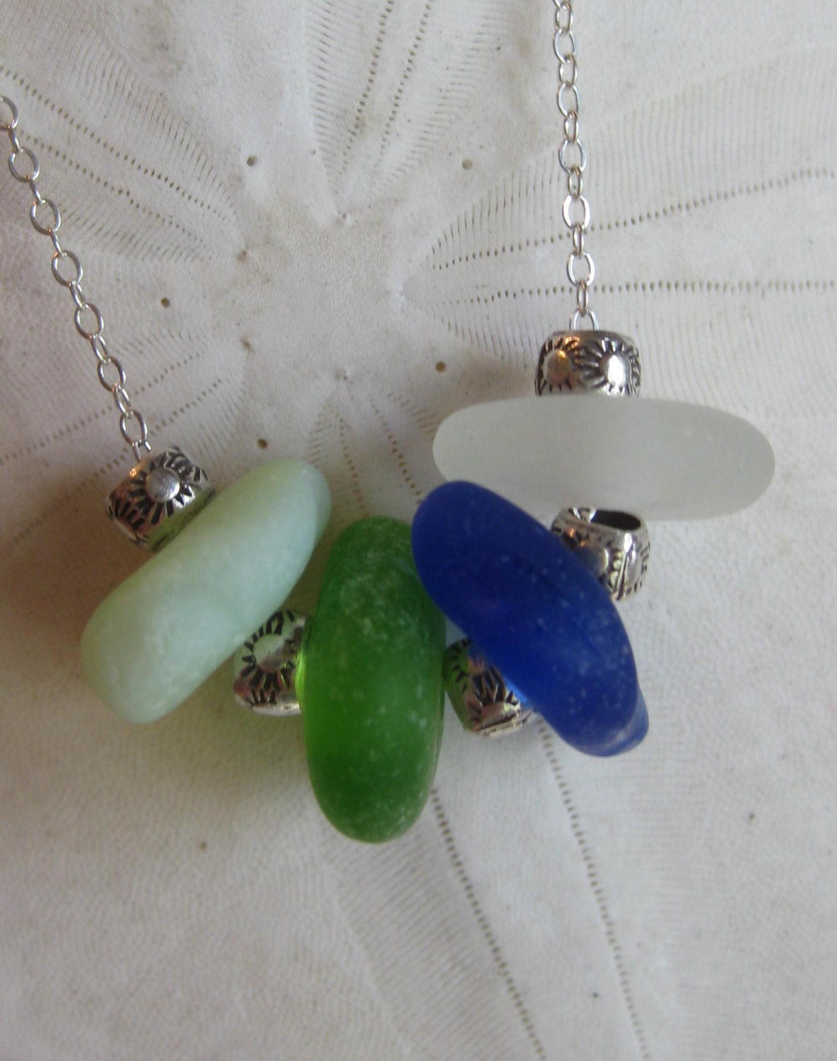 Sea Glass Necklace - Sea Glass Strung on Sterling - Seaglass Jewelry - Beachglass Necklace