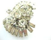 HUGE 50s rhinestone clip on earrings